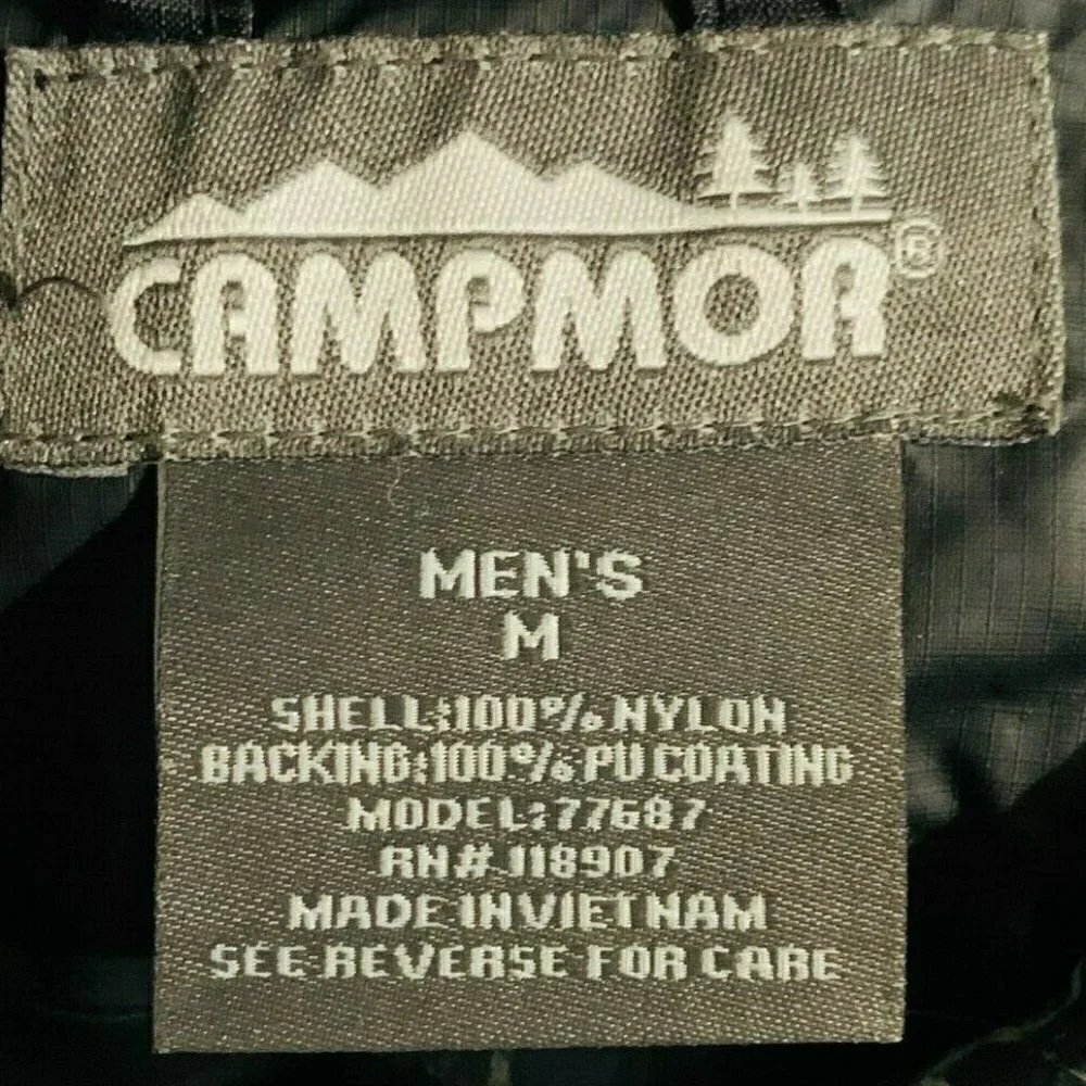 Campmor Men's Black Rain Hooded Windbreaker  M